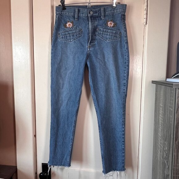 Ladies Boyish by HER Jeans Size‎ 27 Blue Wash Billy Embroidered Button F… - Picture 3 of 11